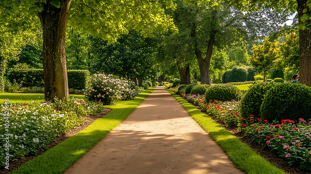 serene garden path lined with vibrant flowers and lush greenery invites tranquility serene garden path lined with vibrant flowers and lush greenery invites tranquility