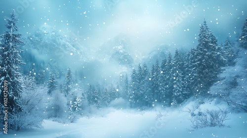 Wallpaper Mural serene winter landscape with snow covered trees and mountains Torontodigital.ca