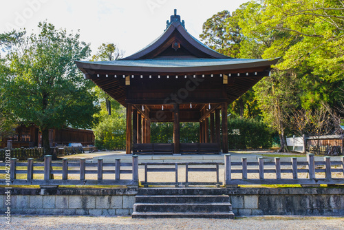  [NARA]A famous shrine surrounded by nature in Nara Prefecture, Details of a building steeped in history, Kashihara Shrine, Japan photo