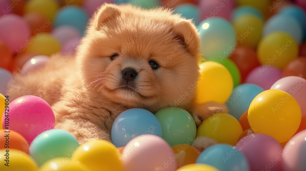 Puppy in Ball Pit. Puppy in Ball Pit.