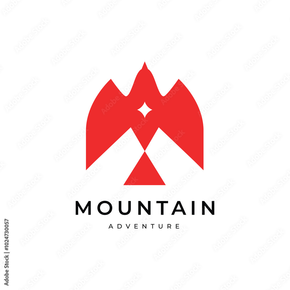 Obraz premium mountain bird outdoor concept logo design vector flat