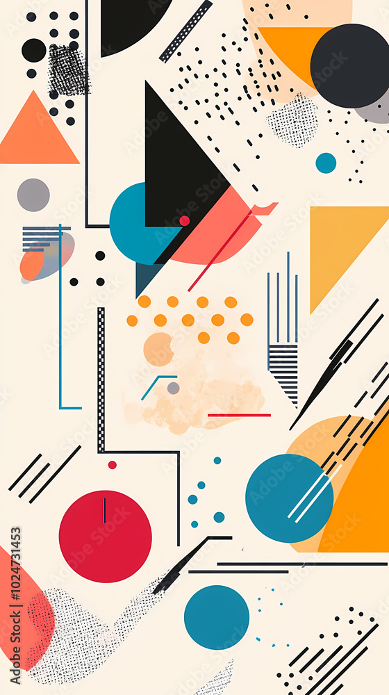Geometric shapes and compositions inspired by Bauhaus or Memphis. Retro elements, geometric pattern for banners, posters, and leaflets. Geometric design background vector Geometric shapes and compositions inspired by Bauhaus or Memphis. Retro elements, geometric pattern for banners, posters, and leaflets. Geometric design background vector