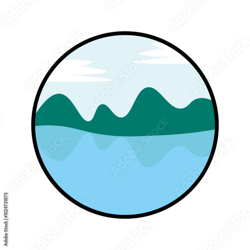 Mountain Landscape icon, vector illustration, filled style, best used for web