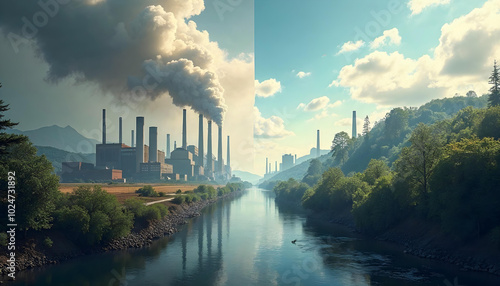 Global Warming and CO2 Emissions - Visual Background Photo