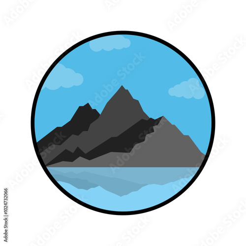 Mountain Landscape icon, vector illustration, filled style, best used for web