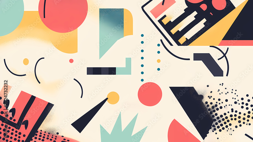 Geometric shapes and compositions inspired by Bauhaus or Memphis. Retro elements, geometric pattern for banners, posters, and leaflets. Geometric design background vector Geometric shapes and compositions inspired by Bauhaus or Memphis. Retro elements, geometric pattern for banners, posters, and leaflets. Geometric design background vector