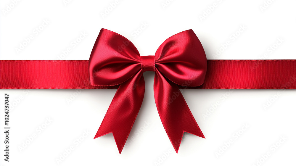 red ribbon and bow isolated on white background red ribbon and bow isolated on white background