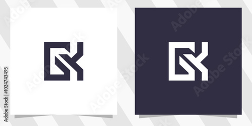 Letter gk kg logo design vector