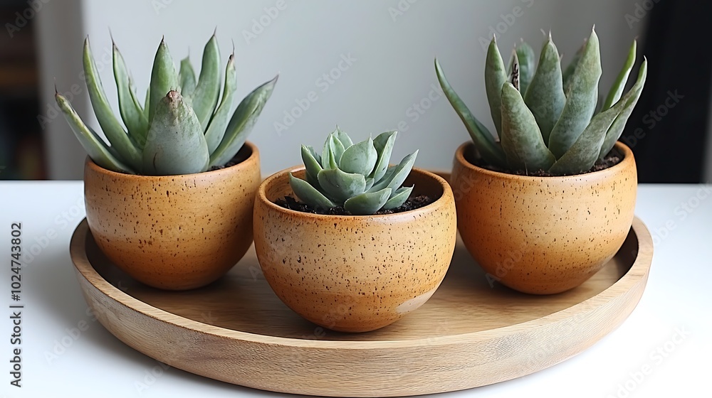 Elegant Terracotta Vase with Succulent Plants Display Elegant Terracotta Vase with Succulent Plants Display