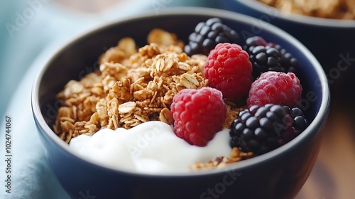 yogurt bowl with berries and granola