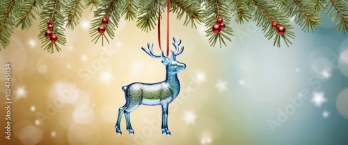 Blue Reindeer Christmas Ornament photo