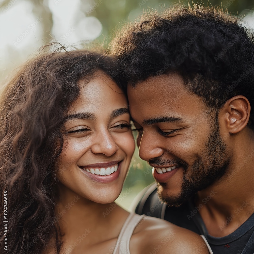 A happy couple shares a joyful moment in the outdoors. A happy couple shares a joyful moment in the outdoors.