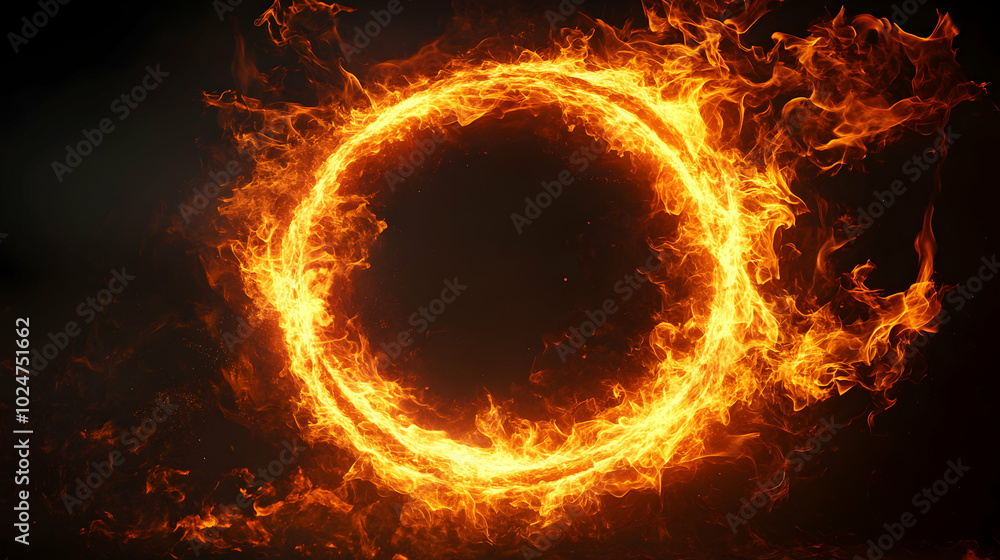Fototapeta premium fire flames on black