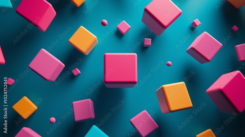 Colorful blocks floating in a vibrant atmosphere, abstract design, isolated background. Colorful blocks floating in a vibrant atmosphere, abstract design, isolated background.