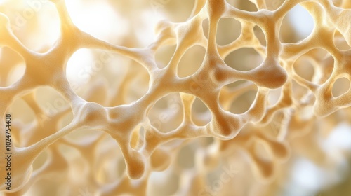 Fototapeta Naklejka Na Ścianę i Meble -  Abstract Close-up of Dietary Fiber Molecule Structure, Highlighting the Network of Polysaccharides Contributing to Gut Health and Digestive Function.