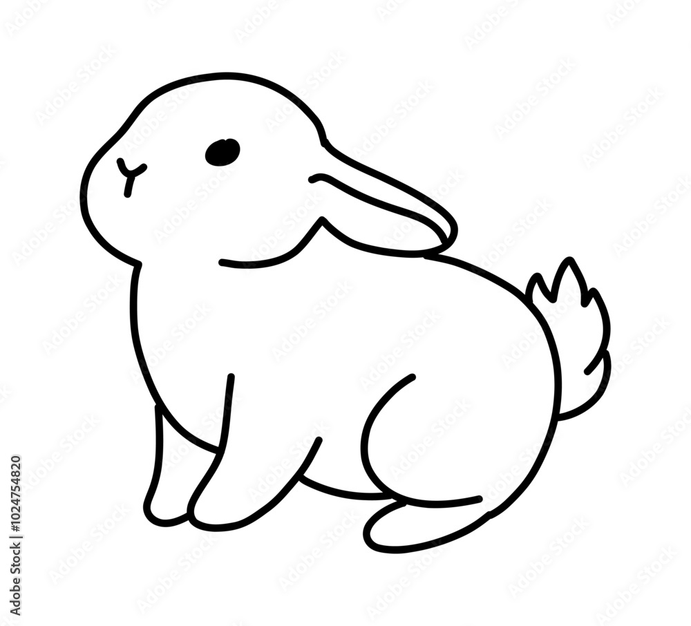 Cartoon rabbit. Simple doodle hand drawn bunny. Vector sketch Cartoon rabbit. Simple doodle hand drawn bunny. Vector sketch