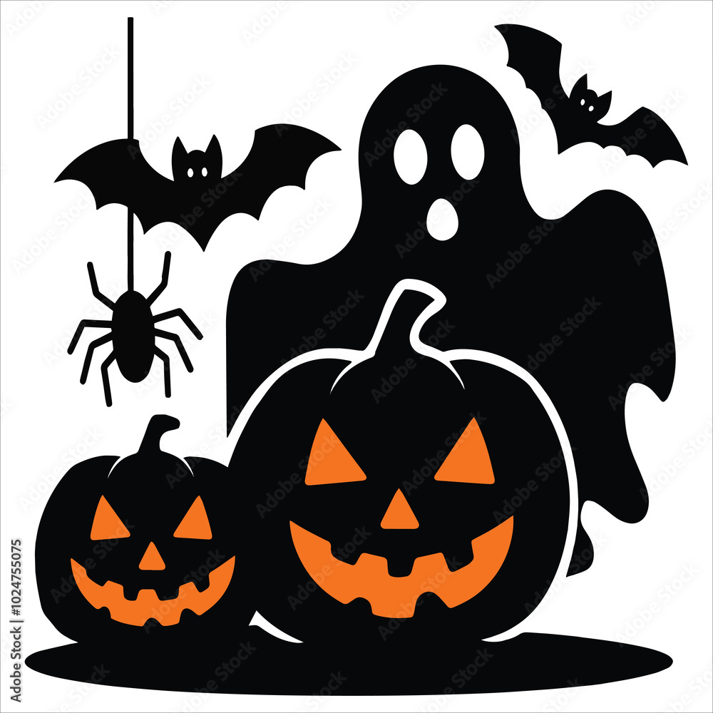 Fototapeta premium halloween pumpkin with bats