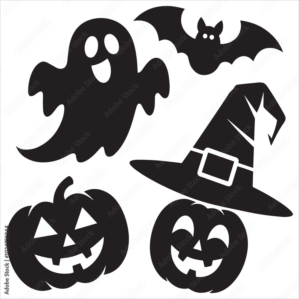 Obraz premium set of halloween elements