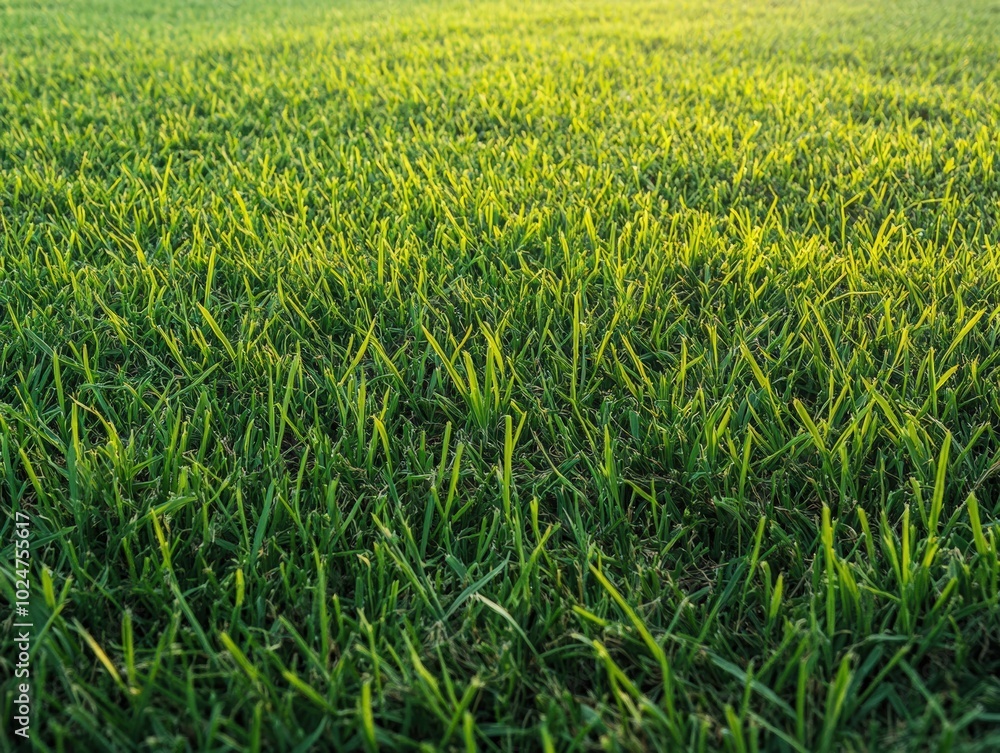 Vibrant Green Grass Texture Close Up with Sunlit Blades Vibrant Green Grass Texture Close Up with Sunlit Blades