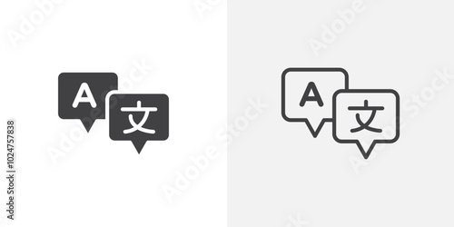 Language icon isolated on the white background.