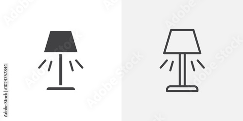 Lamp icon isolated on the white background.