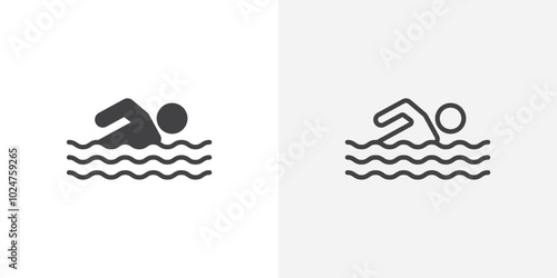 Swimming icon isolated on the white background.