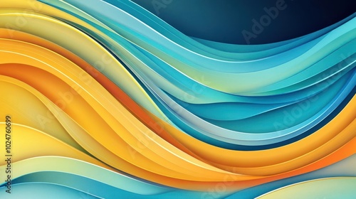 Abstract waves in vibrant colors create a dynamic and fluid design.