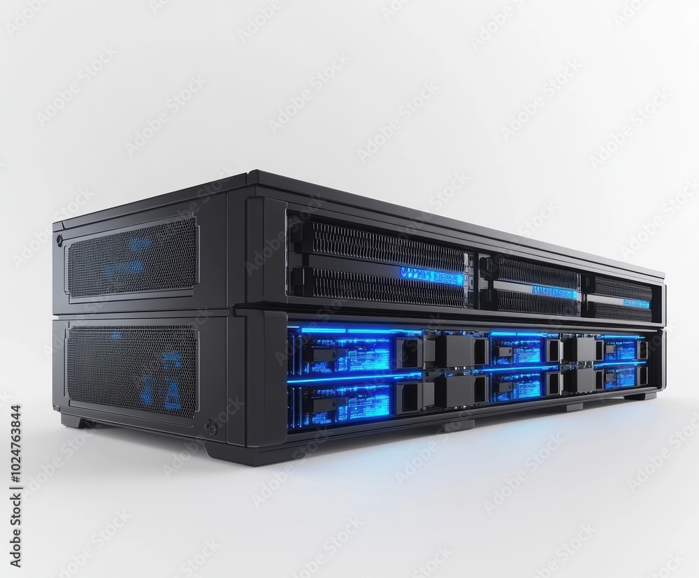 Obraz premium Server Rack Blue Lights.