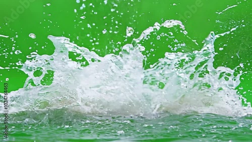 Water Splash on Green Screen 