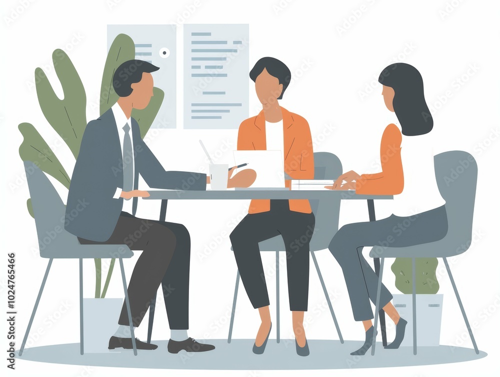 Financial Advisor Meeting with Clients in Office Setting Financial Advisor Meeting with Clients in Office Setting