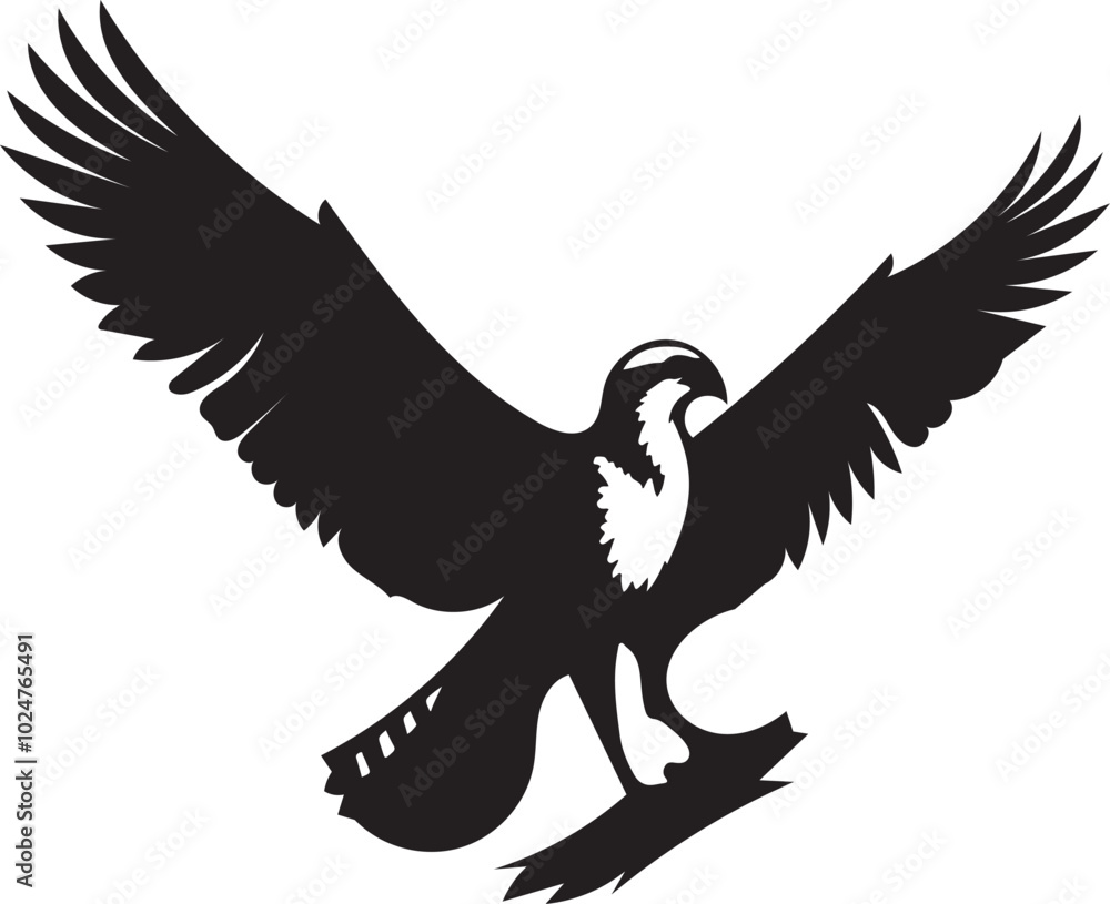 Fototapeta premium Osprey Bird Silhouette Art Design Illustration