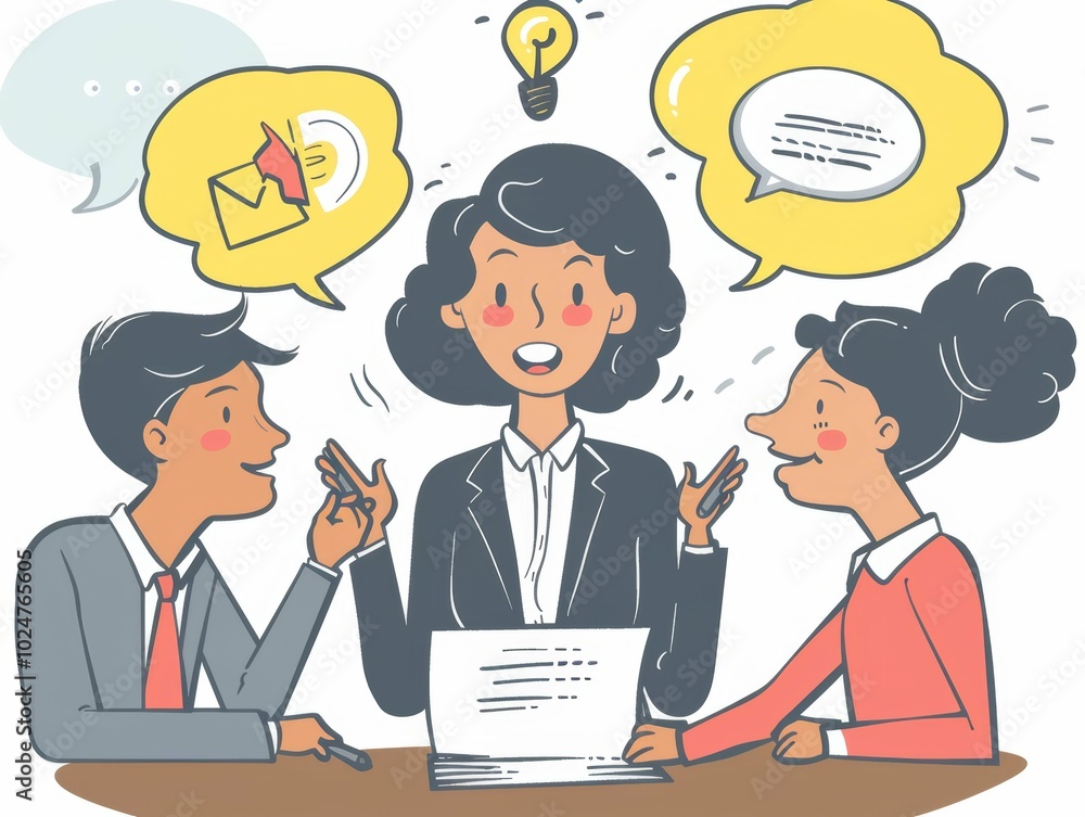 Businesswoman Leading Brainstorming Session Businesswoman Leading Brainstorming Session