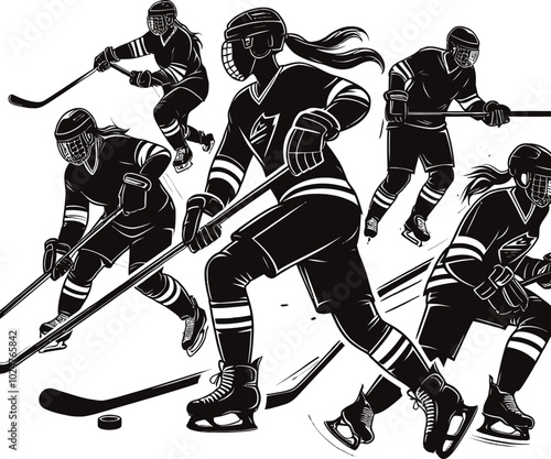 hockey players silhouettes