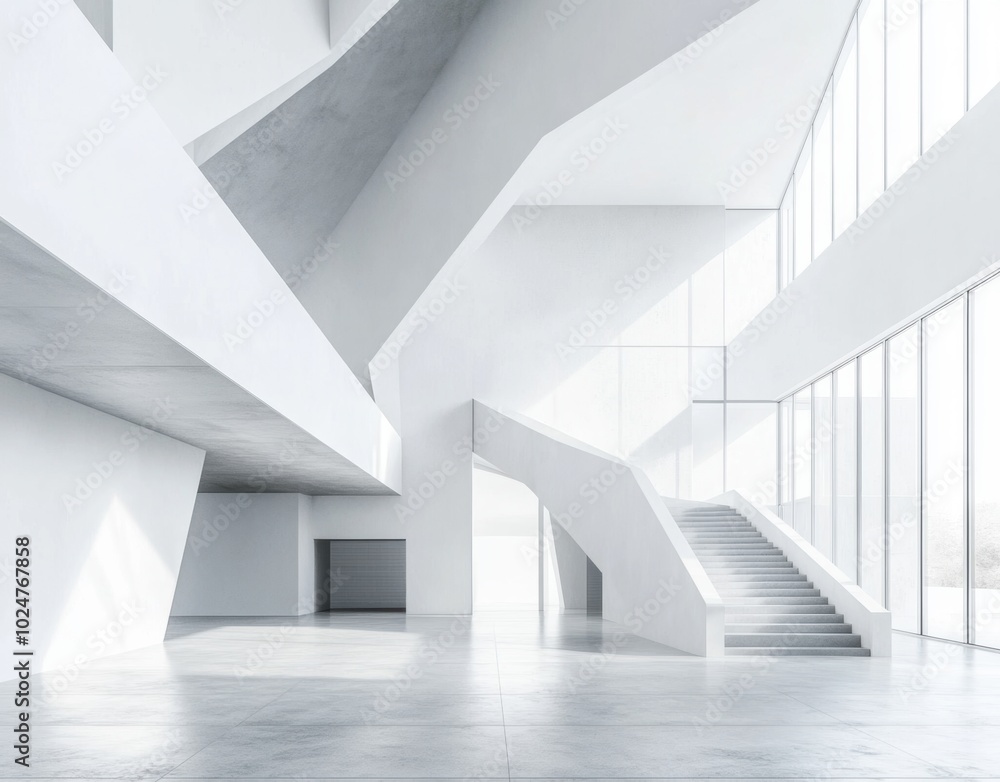 Obraz premium Modern Stairwell Interior.