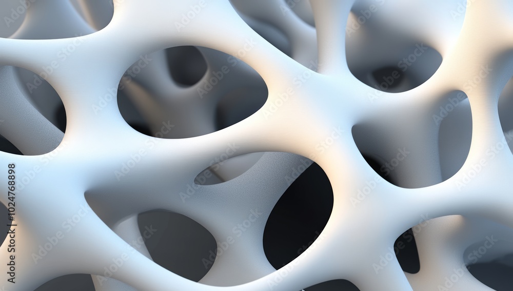 Close-Up of 3D-Printed Bone Structure with Organic Pattern Close-Up of 3D-Printed Bone Structure with Organic Pattern