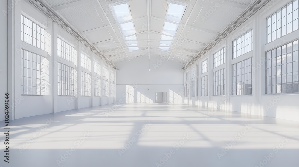 Empty White Warehouse. Empty White Warehouse.