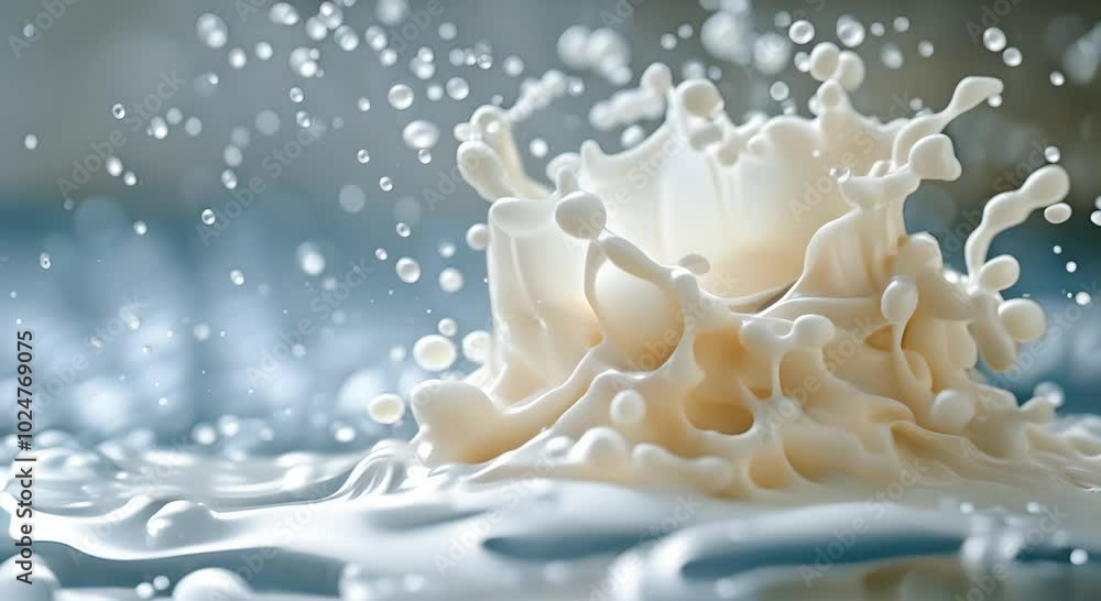 Milk Splashing into a Pool of Cream Milk Splashing into a Pool of Cream