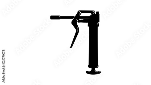 Grease gun , black isolated silhouette