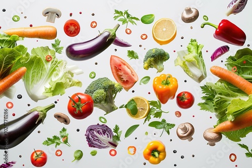 fresh ripe vegetables on white background