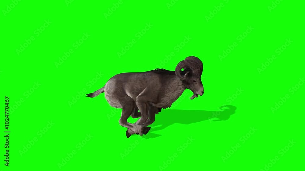 Goat Attacking On Green Screen Goat Attacking On Green Screen