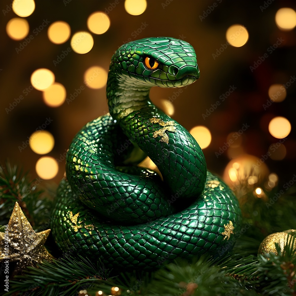 Fototapeta premium Christmas snake of Santa Claus