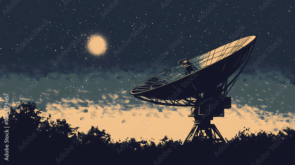 Vector illustration of a satellite dish Vector illustration of a satellite dish