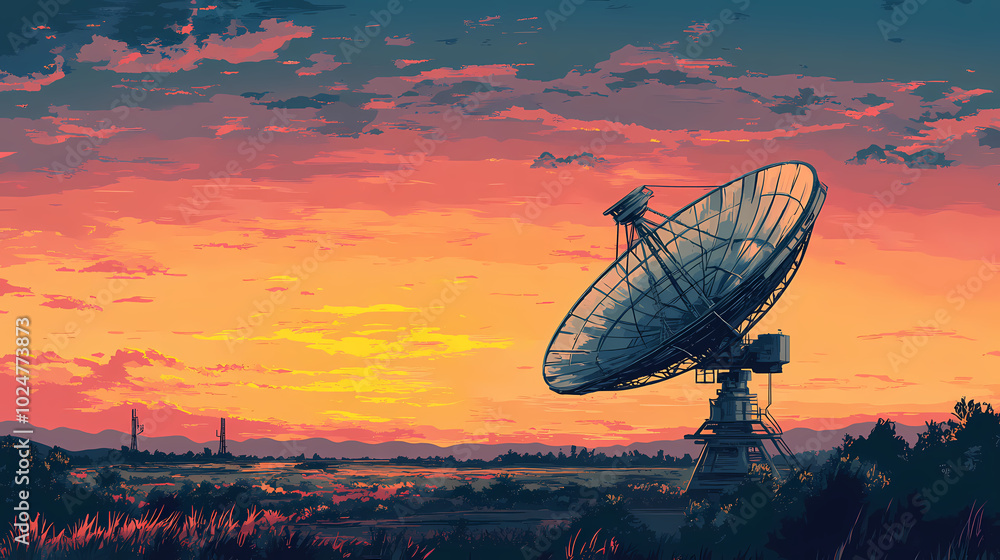 Vector illustration of a satellite dish Vector illustration of a satellite dish