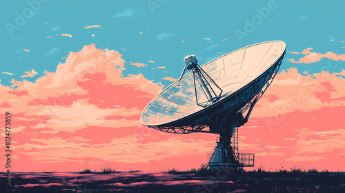 Vector illustration of a satellite dish