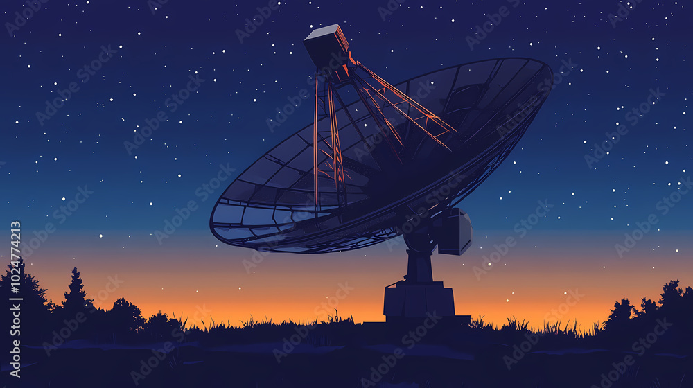 Vector illustration of a satellite dish Vector illustration of a satellite dish
