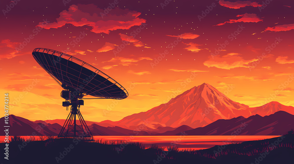 Vector illustration of a satellite dish Vector illustration of a satellite dish