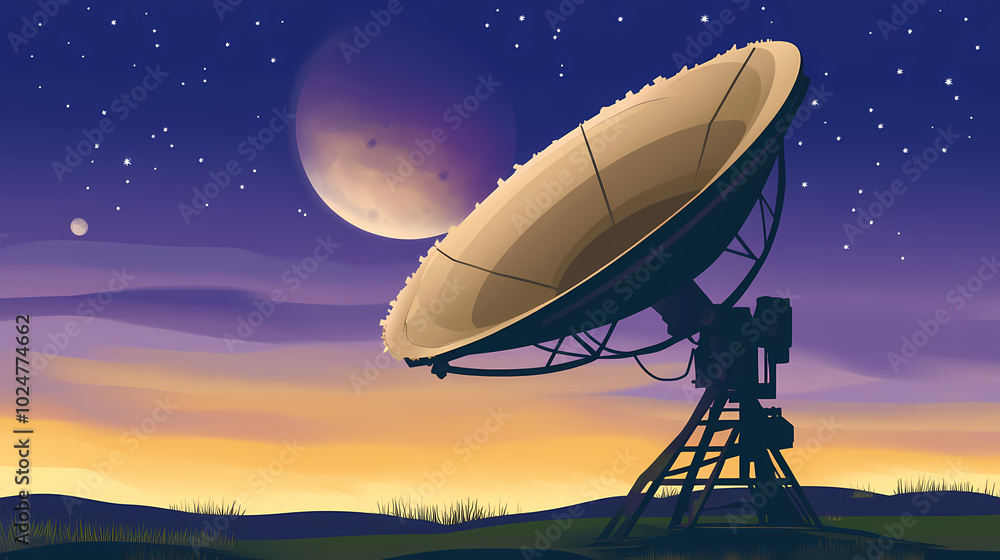 Vector illustration of a satellite dish Vector illustration of a satellite dish