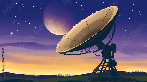 Vector illustration of a satellite dish