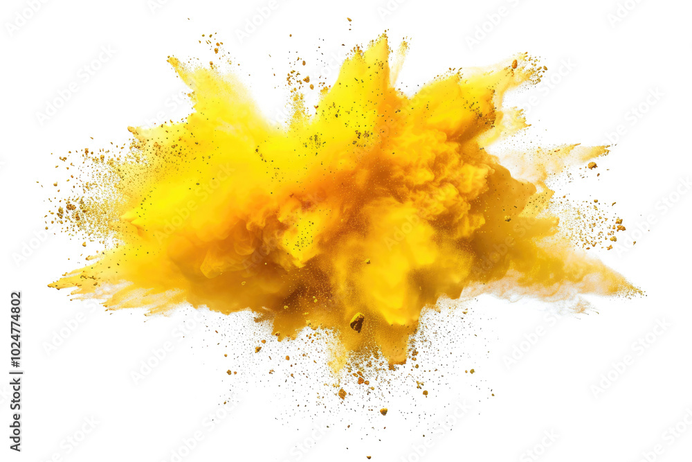yellow color powder pulver explosion isolated on white or transparent png yellow color powder pulver explosion isolated on white or transparent png