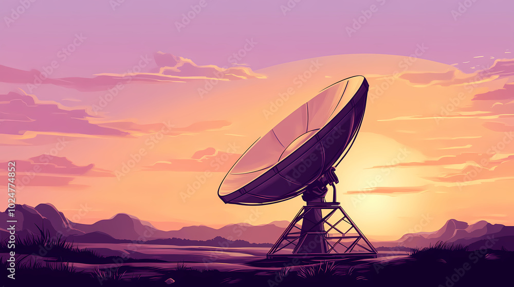 Vector illustration of a satellite dish Vector illustration of a satellite dish